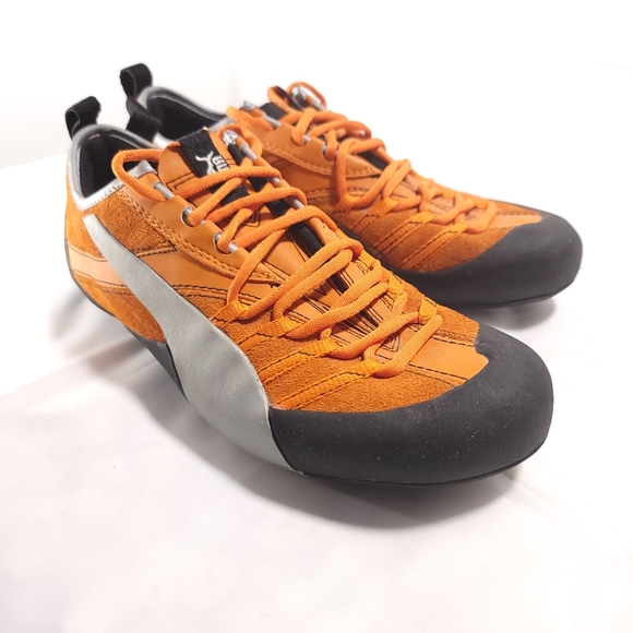 Puma Shoes | Puma Racing Driving Climbing Flat Sole Shoes Orange Sz 7 | Color: Black/Orange | Size: 7 | Tiffanyhall891's Closet